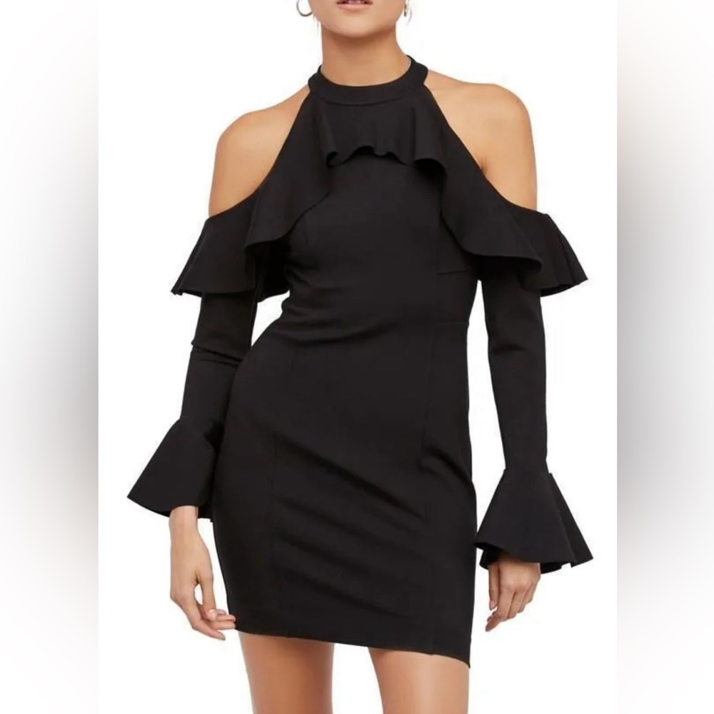 NWT Free People Sweet Talk Mini Dress Black